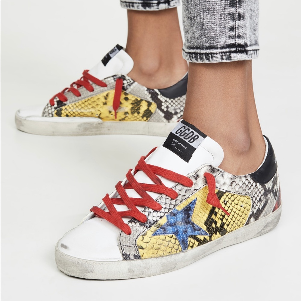 RARE Golden Goose “Superstar” sneakers in multicolor snakeprint - size 36